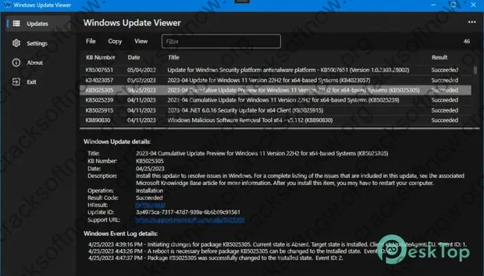 Windows Update Viewer Crack 0.5.26.0 Free Download